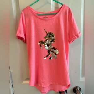 Coral SO Gold Unicorn Girls Top